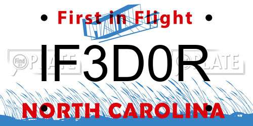 IF3D0R North Carolina License Plate