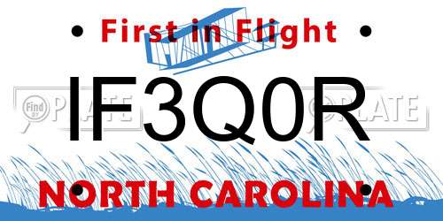 IF3Q0R North Carolina License Plate