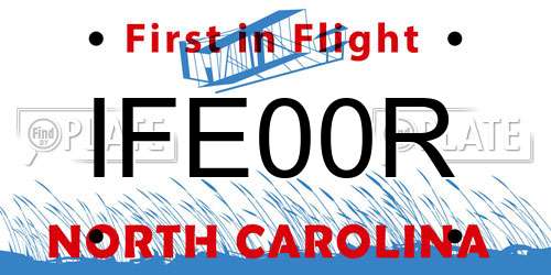 IFE00R North Carolina License Plate