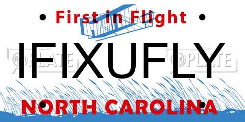 IFIXUFLY North Carolina License Plate