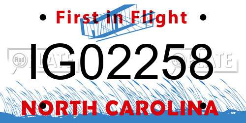 IG02258 North Carolina License Plate