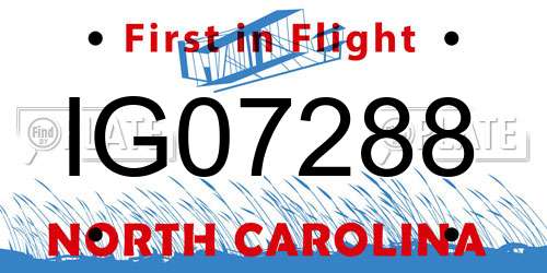 IG07288 North Carolina License Plate