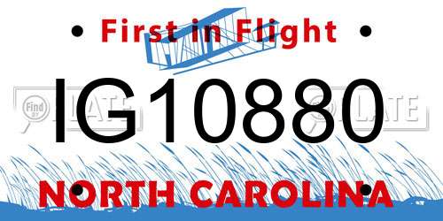 IG10880 North Carolina License Plate