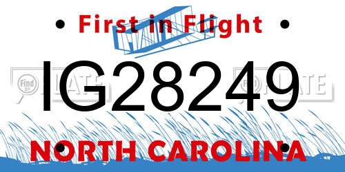IG28249 North Carolina License Plate