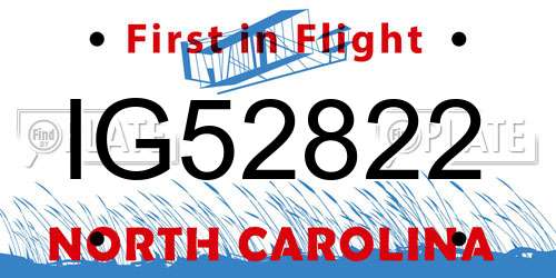 IG52822 North Carolina License Plate