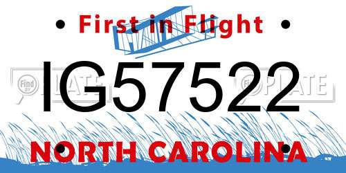 IG57522 North Carolina License Plate