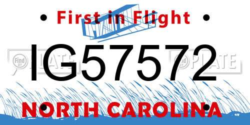 IG57572 North Carolina License Plate