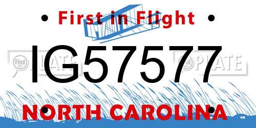 IG57577 North Carolina License Plate