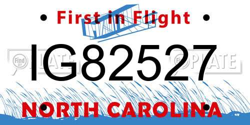 IG82527 North Carolina License Plate