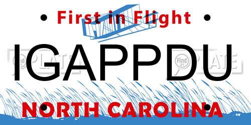 IGAPPDU North Carolina License Plate