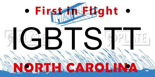 IGBTSTT North Carolina License Plate