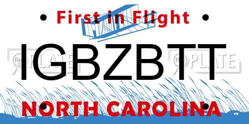 IGBZBTT North Carolina License Plate
