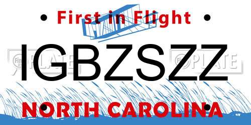 IGBZSZZ North Carolina License Plate