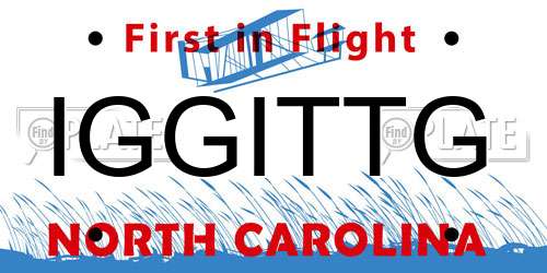 IGGITTG North Carolina License Plate
