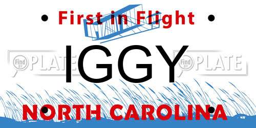 IGGY North Carolina License Plate