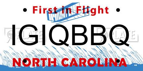 IGIQBBQ North Carolina License Plate