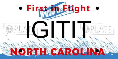 IGITIT North Carolina License Plate