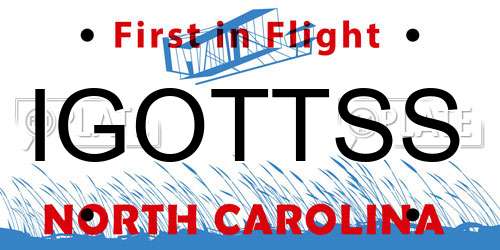 IGOTTSS North Carolina License Plate