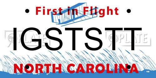 IGSTSTT North Carolina License Plate