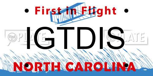 IGTDIS North Carolina License Plate