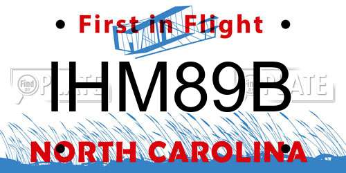 IHM89B North Carolina License Plate