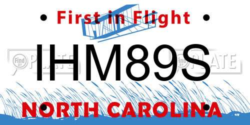 IHM89S North Carolina License Plate