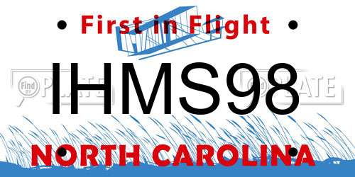 IHMS98 North Carolina License Plate