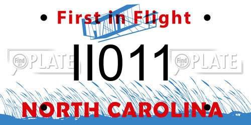II011 North Carolina License Plate