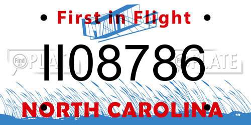 II08786 North Carolina License Plate