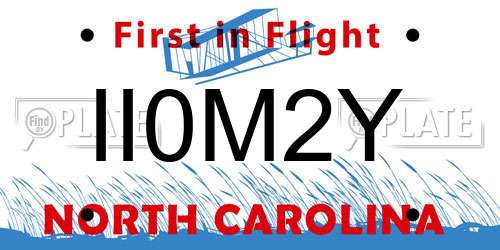 II0M2Y North Carolina License Plate