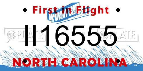 II16555 North Carolina License Plate