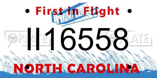 II16558 North Carolina License Plate