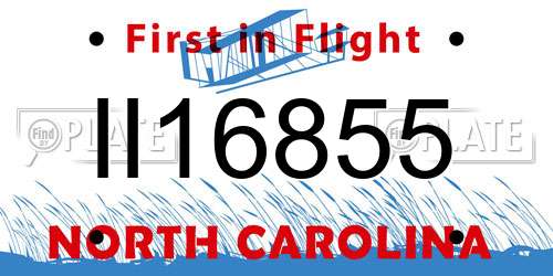 II16855 North Carolina License Plate