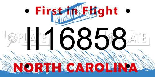 II16858 North Carolina License Plate