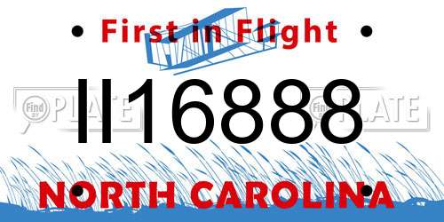 II16888 North Carolina License Plate