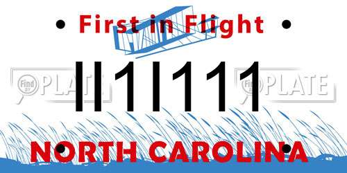 II1I111 North Carolina License Plate