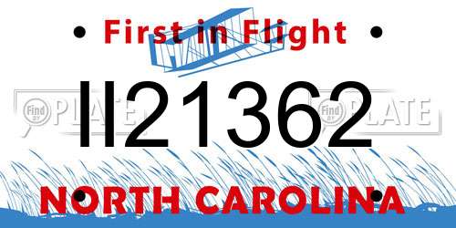 II21362 North Carolina License Plate