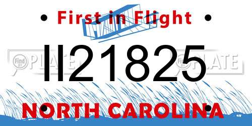 II21825 North Carolina License Plate