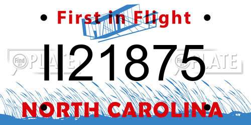 II21875 North Carolina License Plate