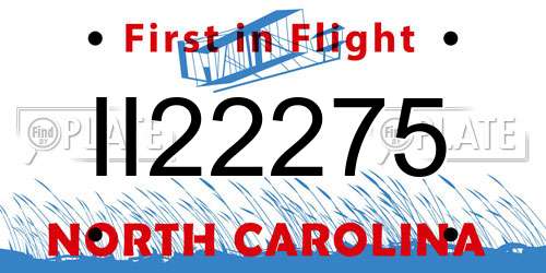 II22275 North Carolina License Plate