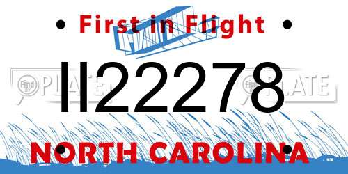 II22278 North Carolina License Plate