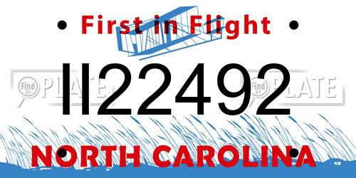 II22492 North Carolina License Plate