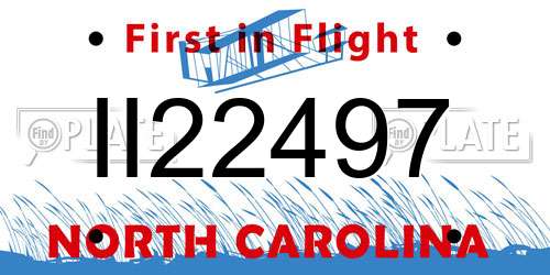 II22497 North Carolina License Plate