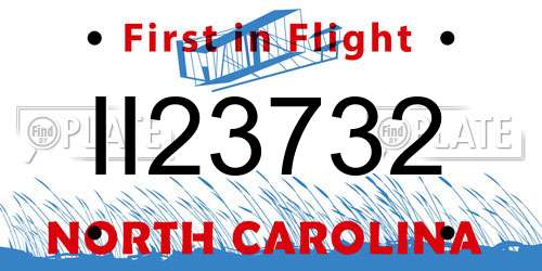 II23732 North Carolina License Plate