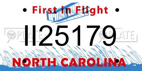 II25179 North Carolina License Plate