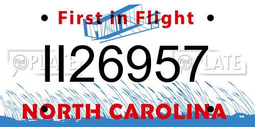 II26957 North Carolina License Plate