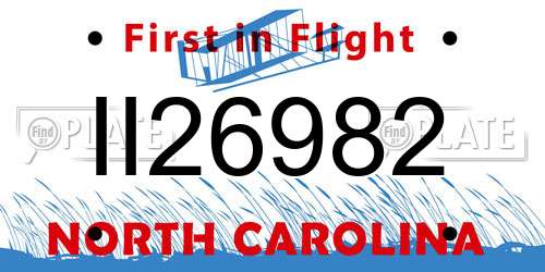 II26982 North Carolina License Plate
