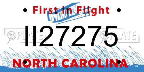 II27275 North Carolina License Plate