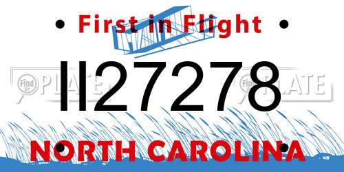 II27278 North Carolina License Plate