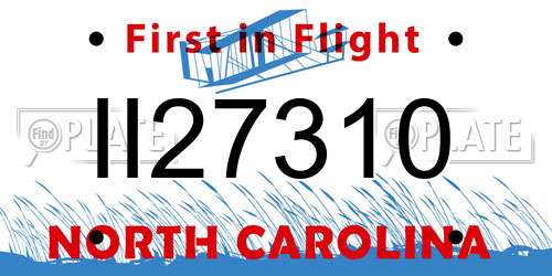 II27310 North Carolina License Plate